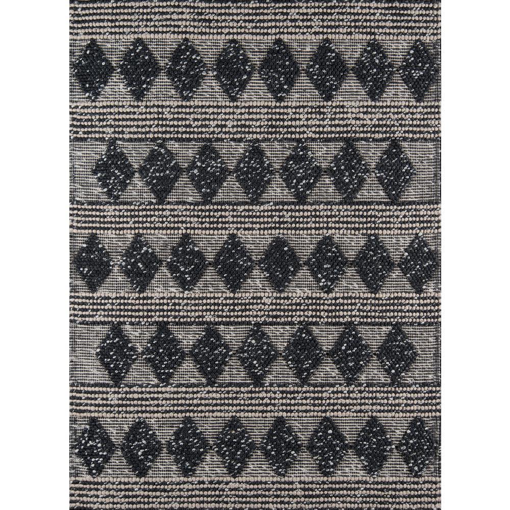 2'3"x8' Runner Andes Alisa Rug Charcoal - Momeni: Modern Geometric Wool & Viscose, Medium Pile, Handmade Indoor Rug