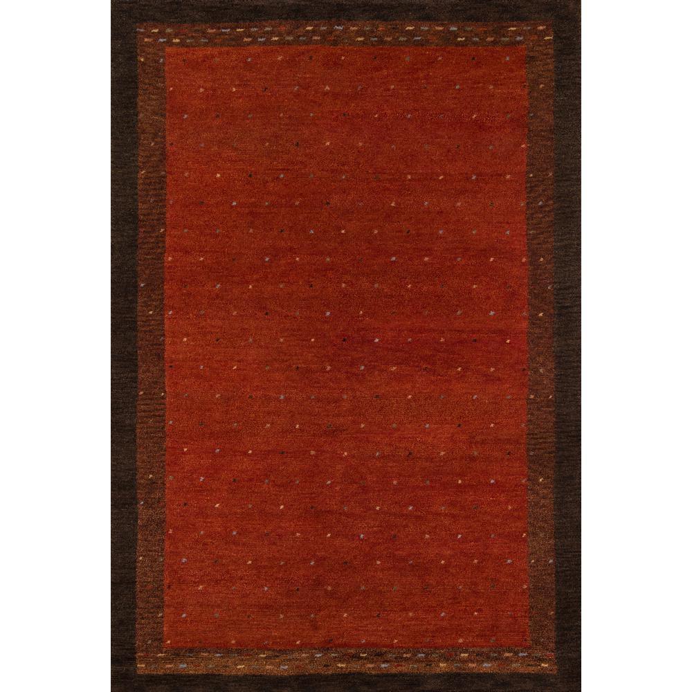 Momeni Desert Gabbeh 8' X 11' Transitional Hand Knotted Wool Rug in Paprika