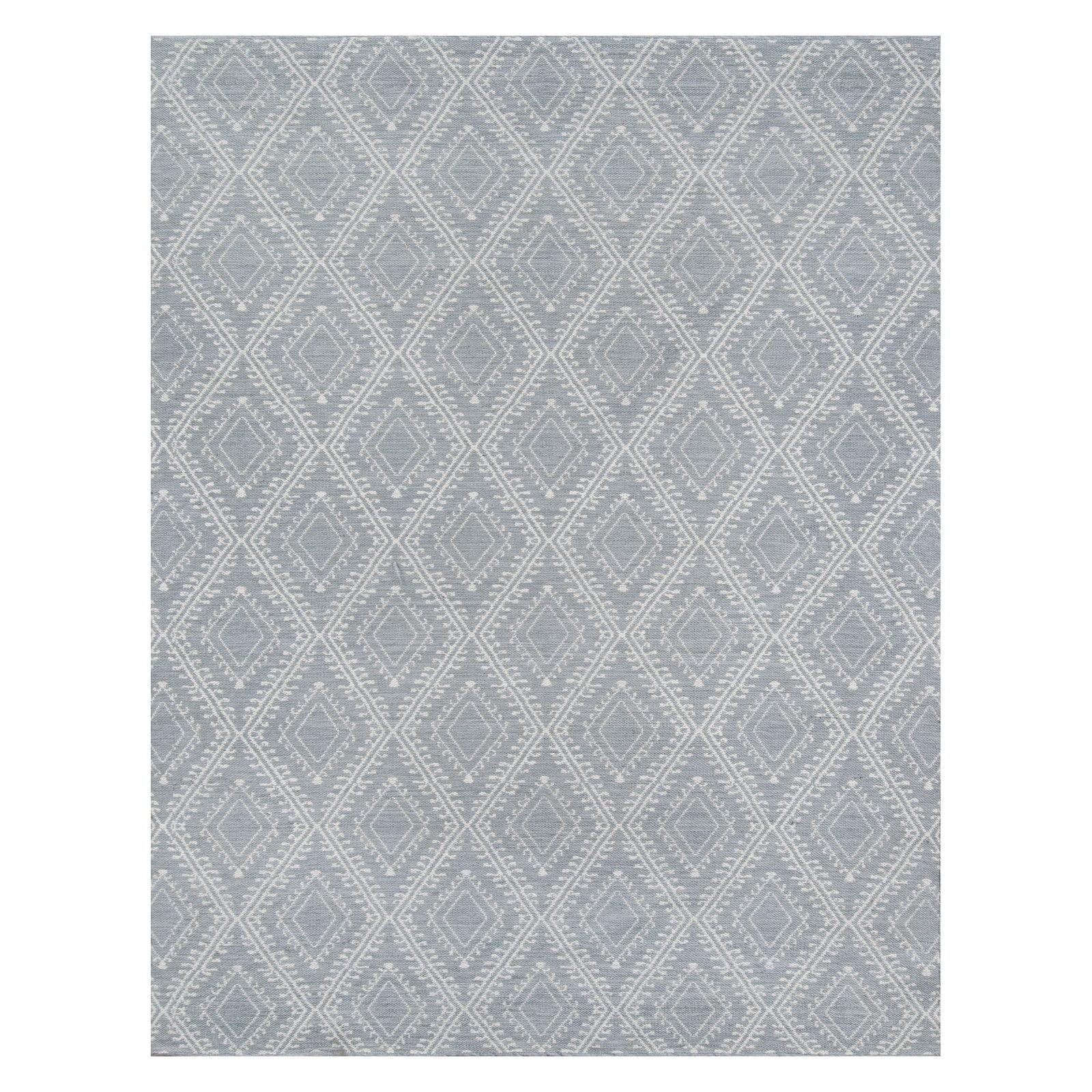Easton Geometric Handmade Flatweave Gray Indoor / Outdoor Area Rug