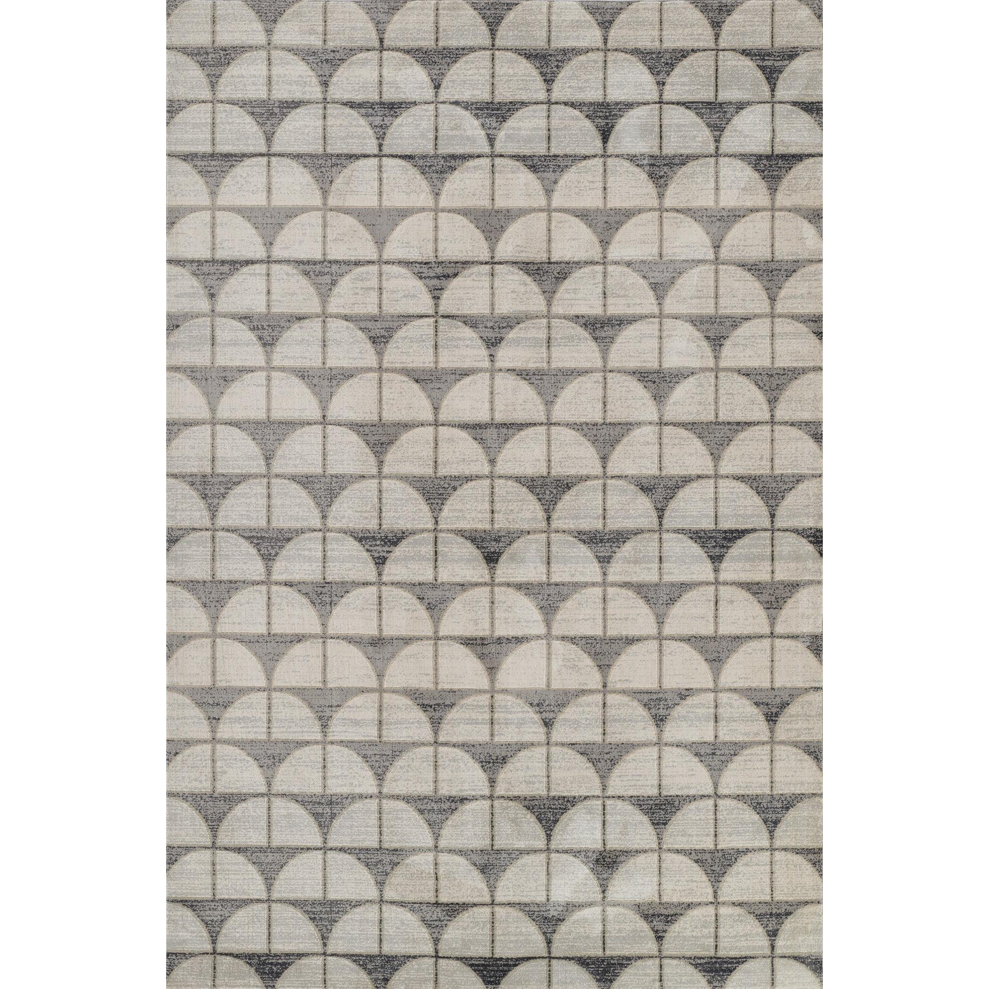 Momeni Edition Geometric Machine Loomed Rug Charcoal Gray