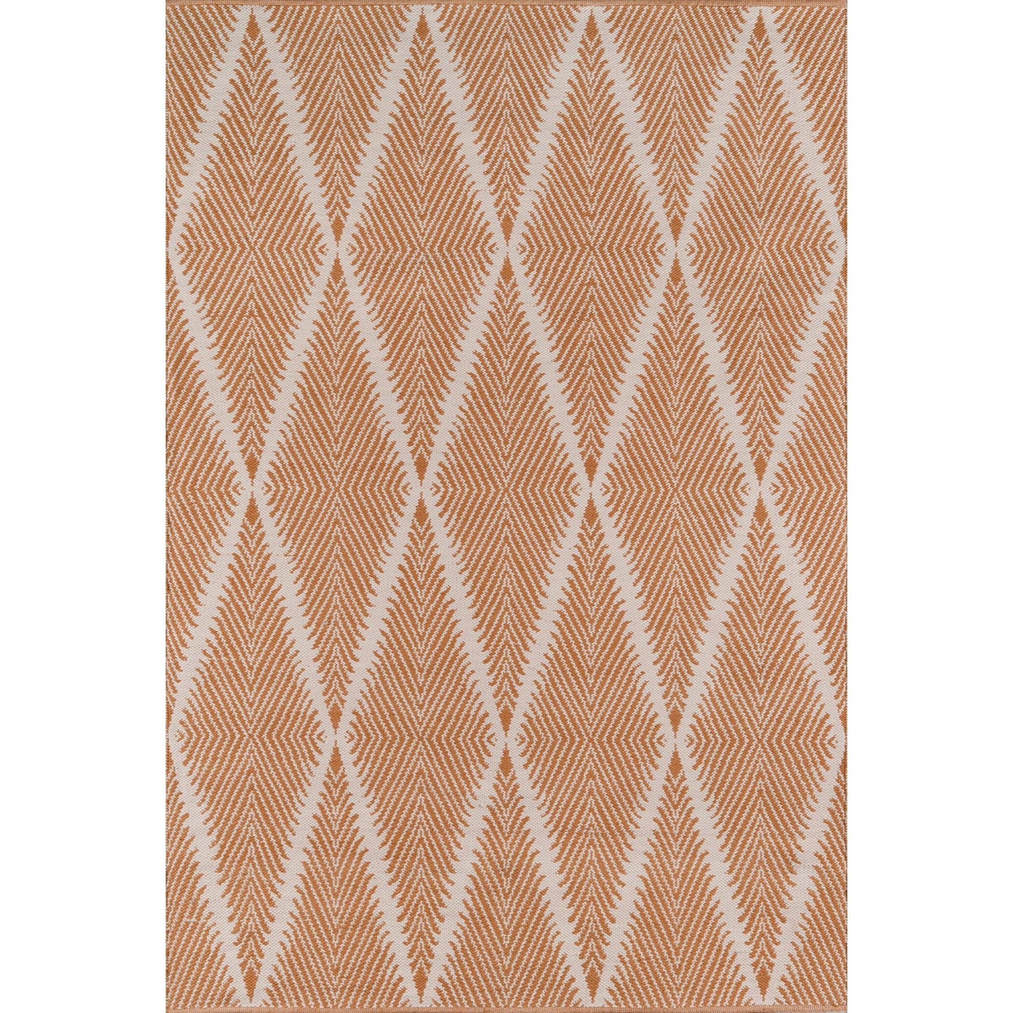 River Geometric Handmade Flatweave Orange Area Rug