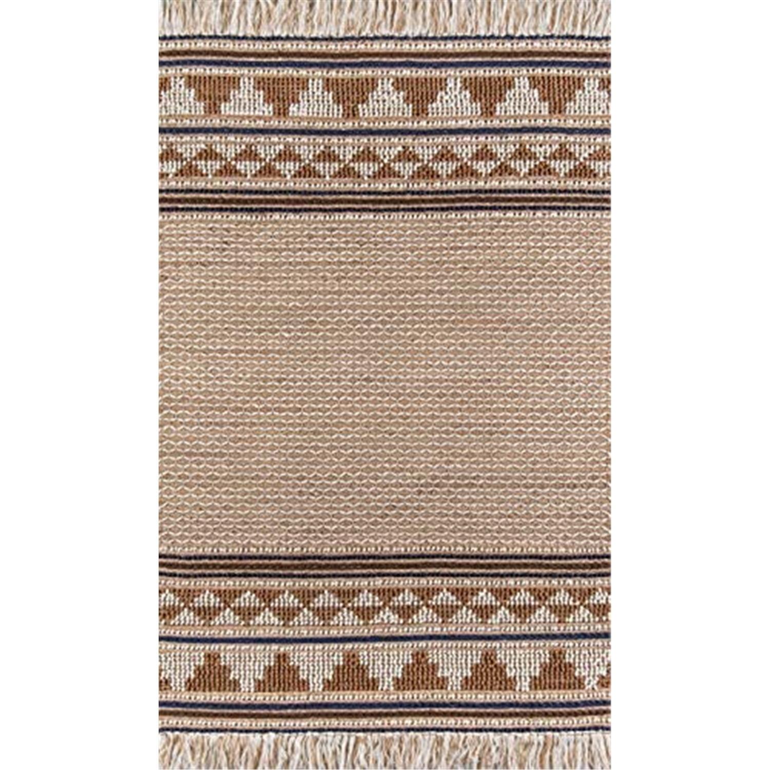 Momeni  Esme Handmade Southwestern Ivory Cotton and Wool Area Rug 3'9" x 5'9" 4' x 6' Accent, Indoor