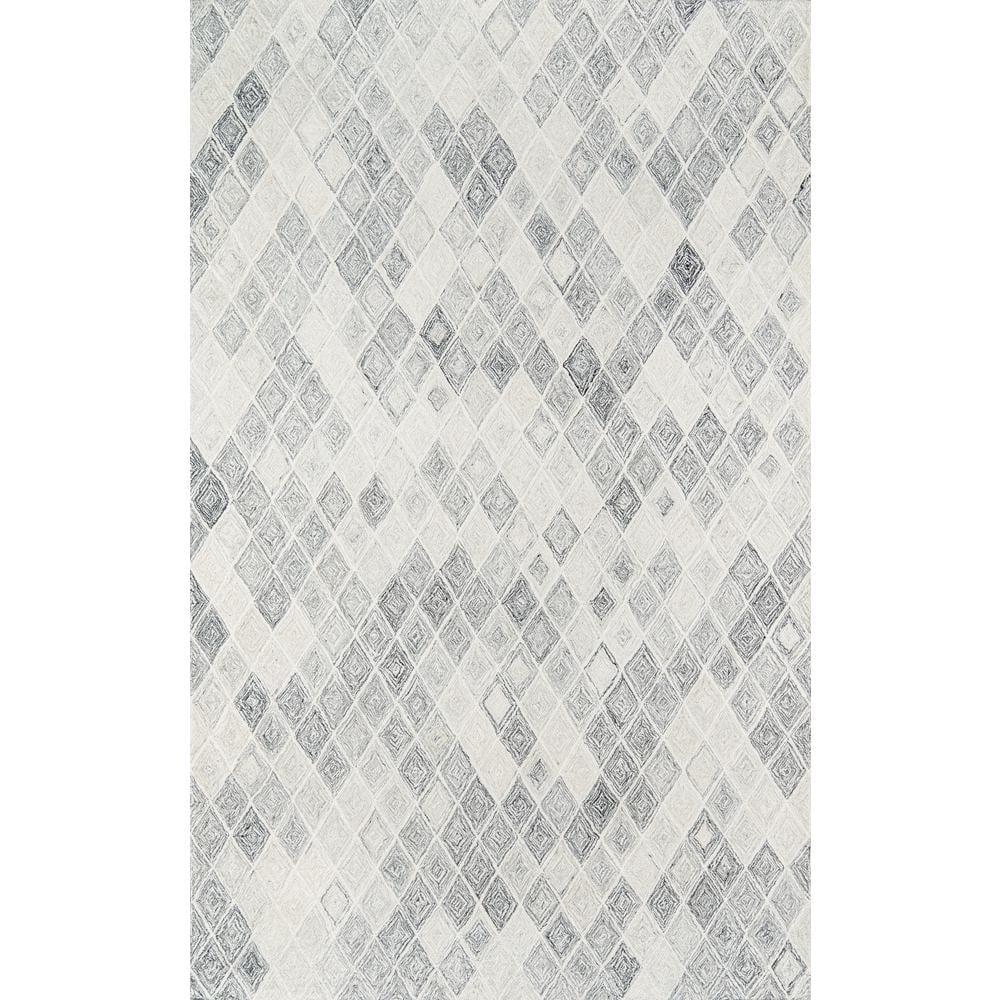 Cortland Hand-Tufted Wool Diamond Rug in Gray, 3' x 5'