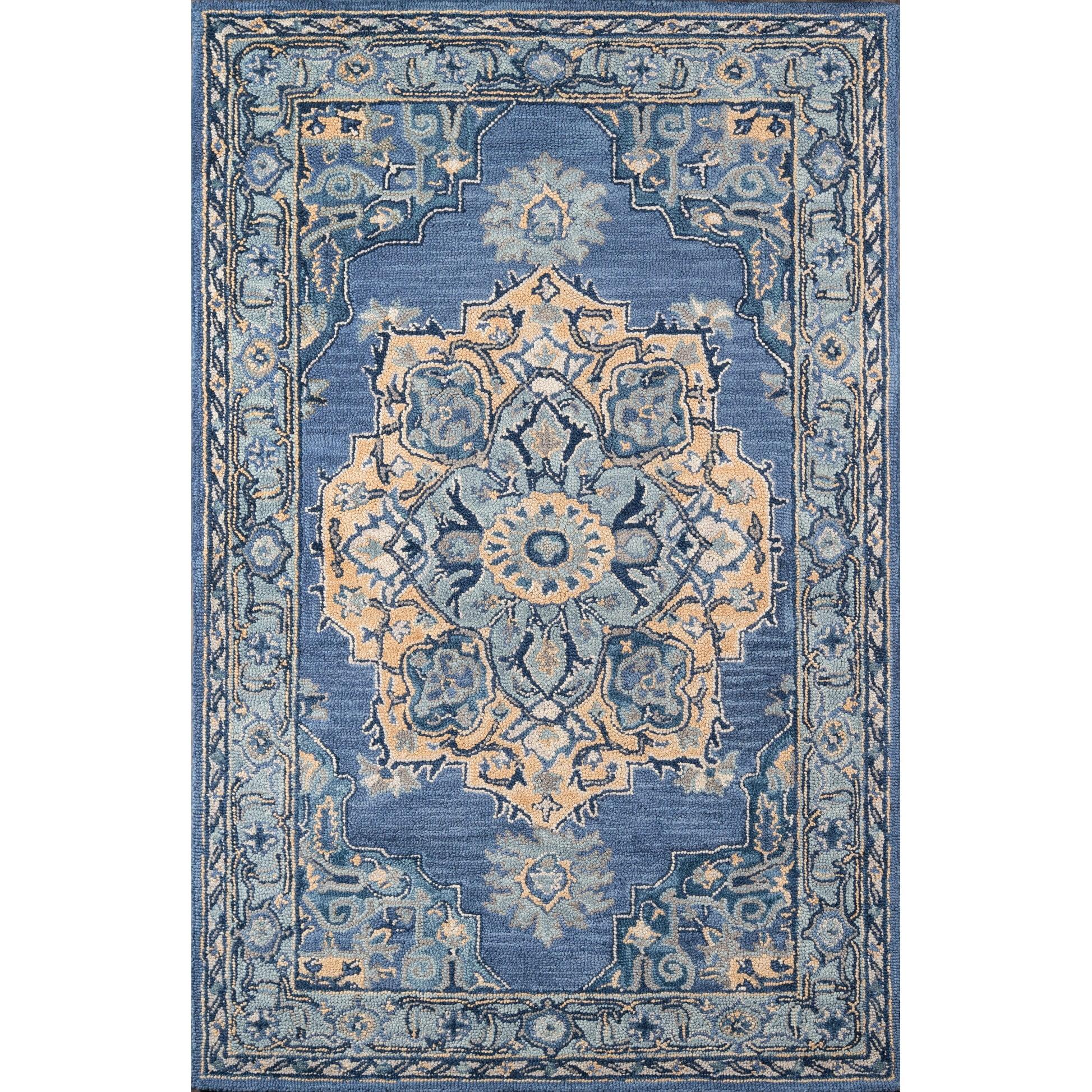 Momeni Ibiza Hand Tufted Wool Denim Area Rug 6' X 9'