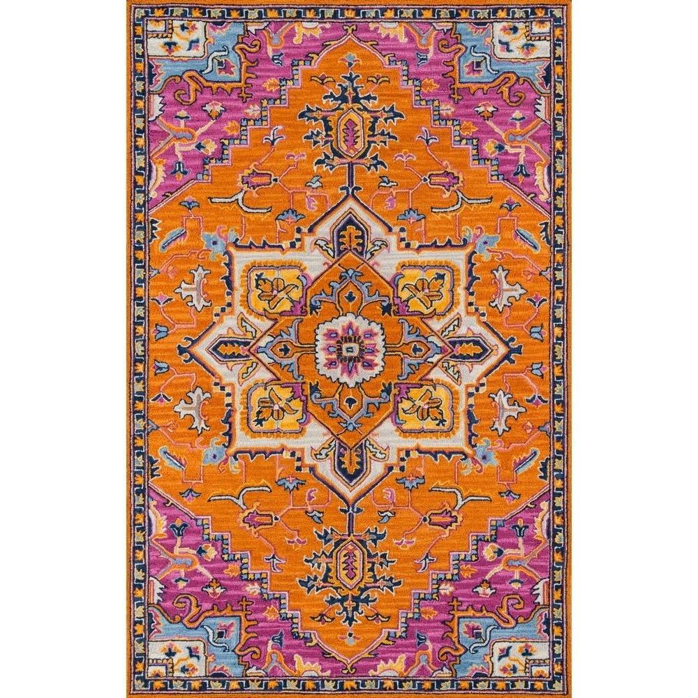 Momeni Ibiza Hand Tufted Wool Orange Area Rug 6' X 9'