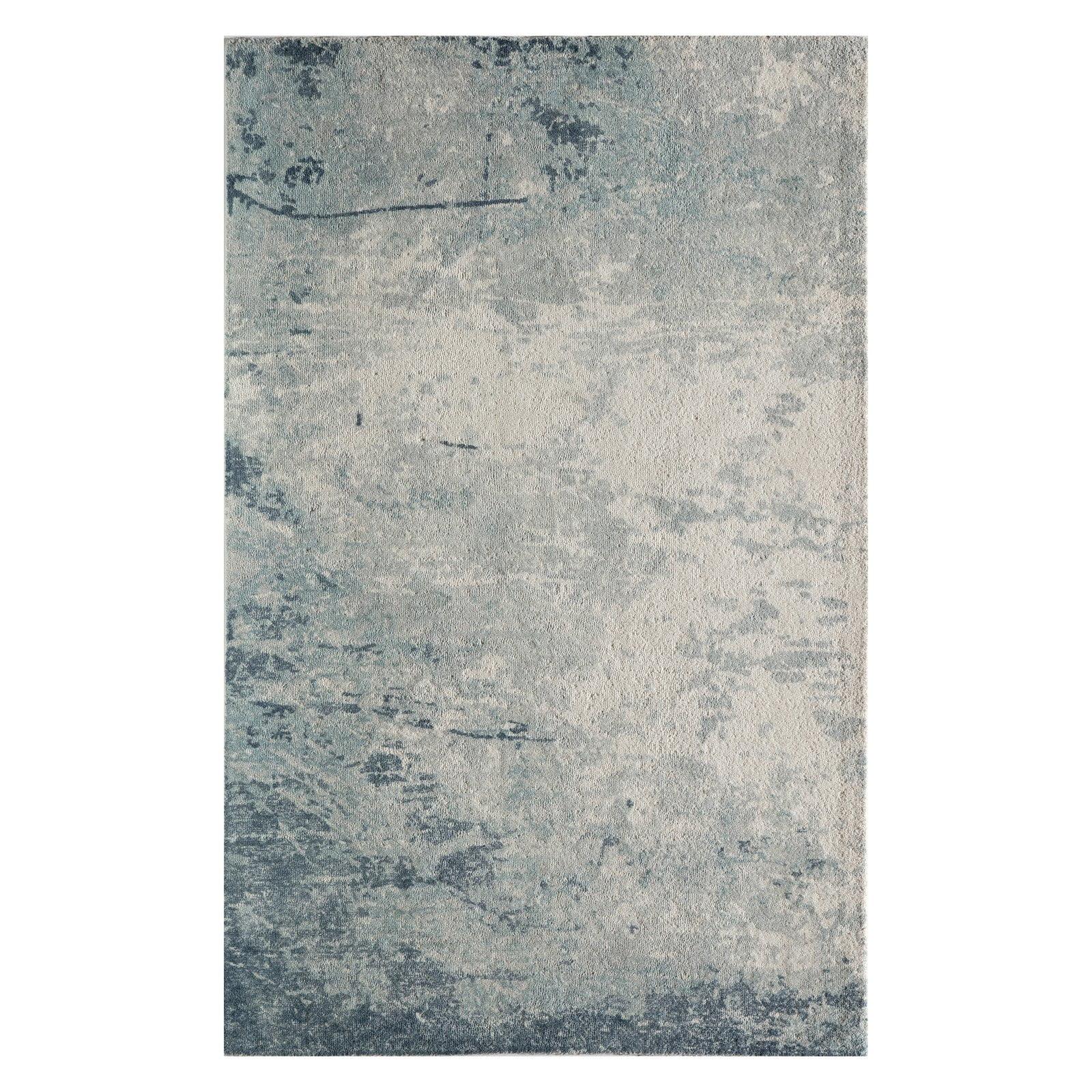 Abstract Blue Whispers Hand-Tufted Wool Rug 8' x 10'