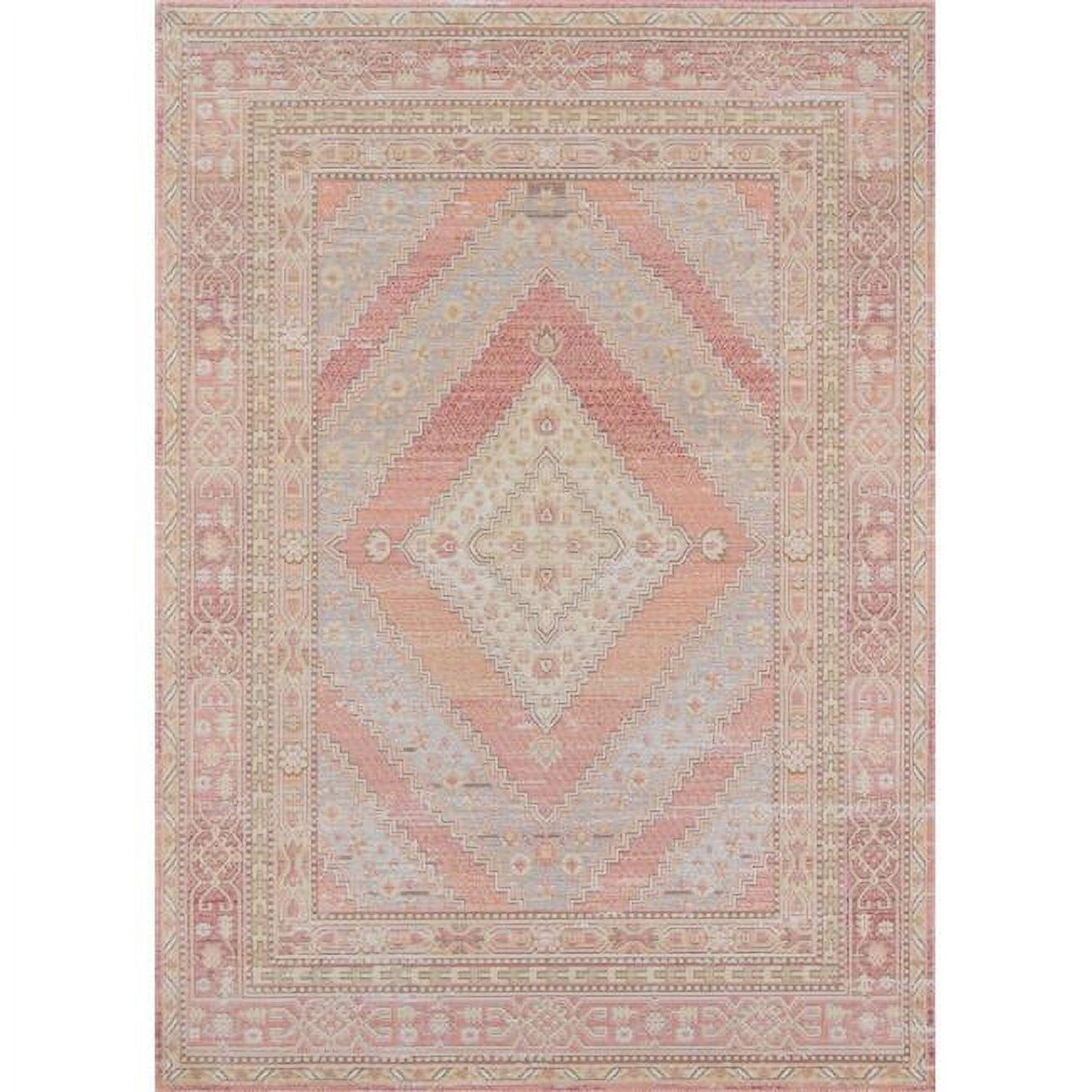 Momeni 5'3"x7'3" Shapes Geometric Loomed Area Rug Pink: Modern Indoor Low Pile Polyester Rectangle Rug