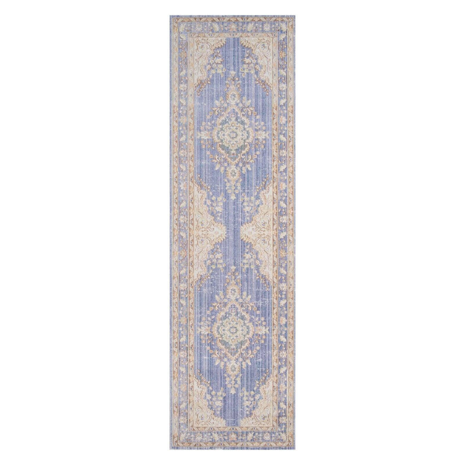 Periwinkle Serenity 4' x 6' Synthetic Stain-Resistant Rug