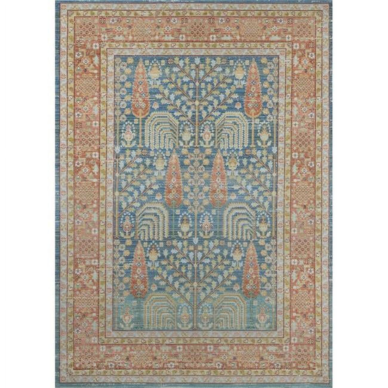 Momeni Isabella Traditional Polyester Blue Area Rug 5'3" X 7'3"