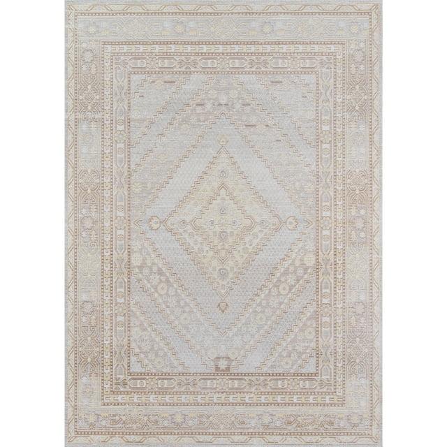 Momeni 2'x3' Isabella Orla Machine Loomed Accent Rug Gray: Medallion Pattern, Low Pile, Indoor, Polyester, Rectangle