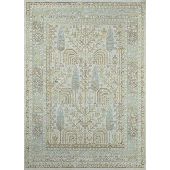 Momeni 4'x6' Isabella Arely Machine Loomed Area Rug Ivory: Classic Medallion Pattern, Low Pile, Indoor Use, Polyester