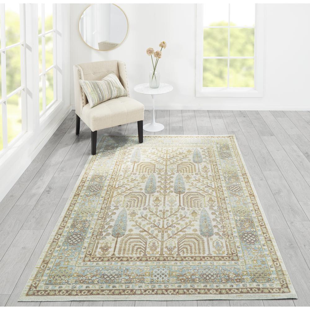 Momeni 4'x6' Isabella Arely Machine Loomed Area Rug Ivory: Classic Medallion Pattern, Low Pile, Indoor Use, Polyester