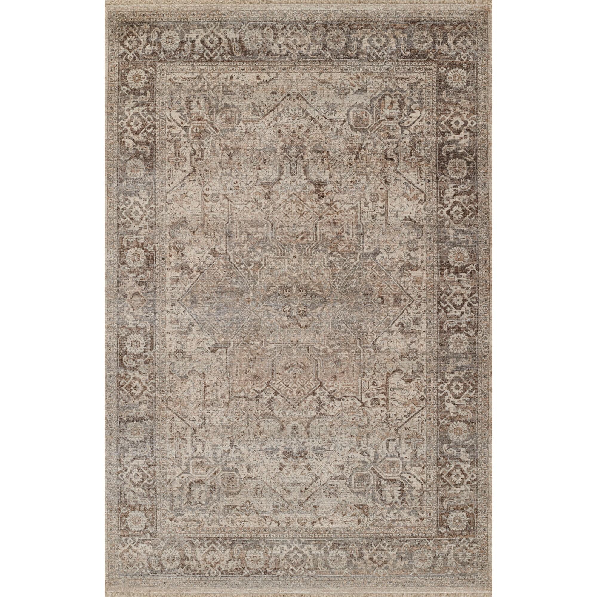 Gray Wool and Synthetic Rectangular 5' x 7' Area Rug