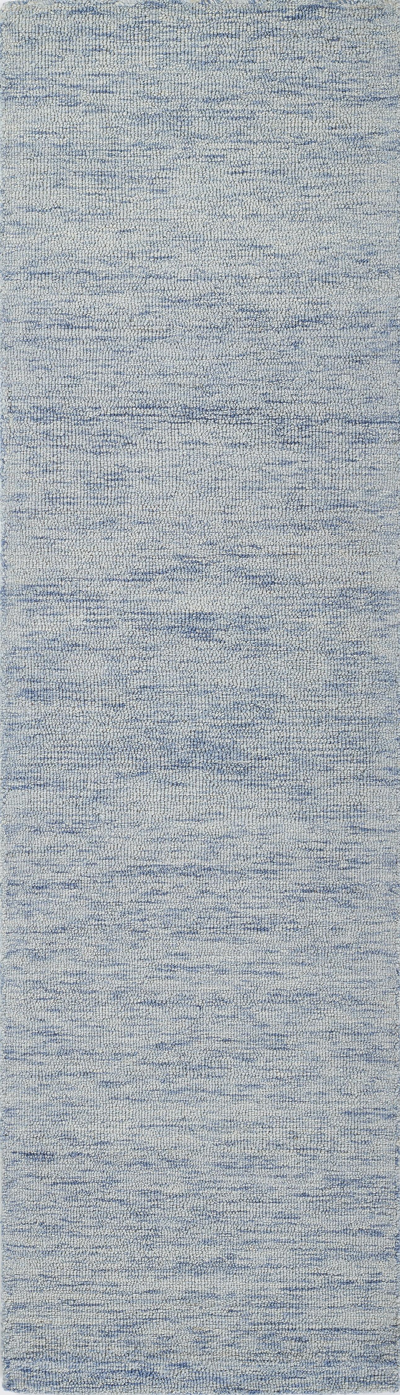 Momeni 2'3"x8' James Solid Handtufted Runner Rug Light Blue: Wool, Low Pile, Indoor, Cotton Backing, Tufted Construction