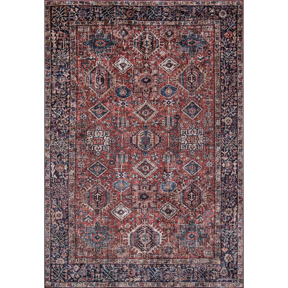 6'x9' Karachi Mila Area Rug Rust - Momeni: Bohemian Geometric Medium Pile, Indoor, Polyester, Machine Made