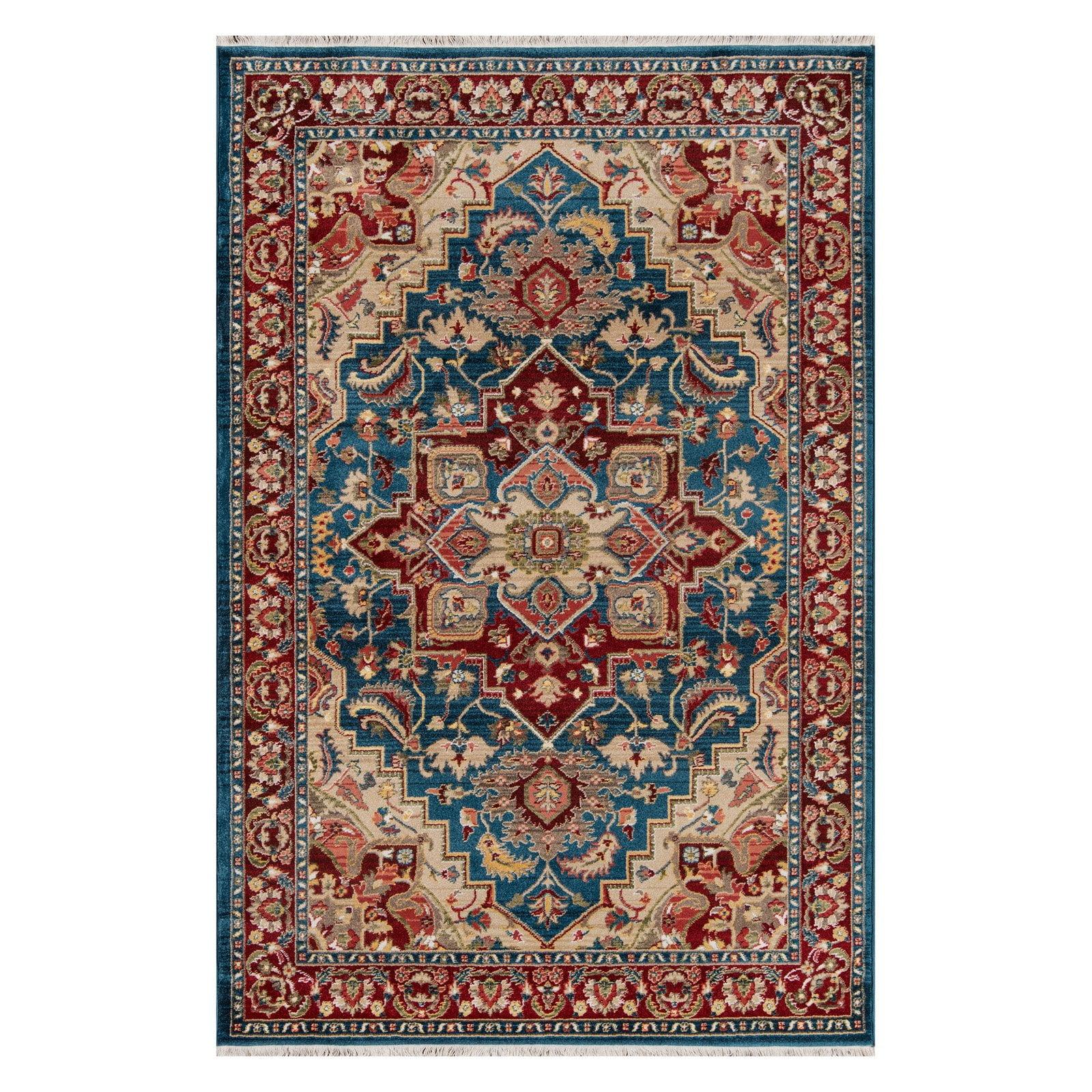 Momeni Lenox Polypropylene Machine Made Blue Area Rug 5' X 5' Round