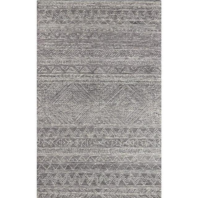 8'x10' Mallorca Paityn Area Rug Gray - Momeni: Wool, Geometric, Modern, Handmade, Low Pile, Indoor Use