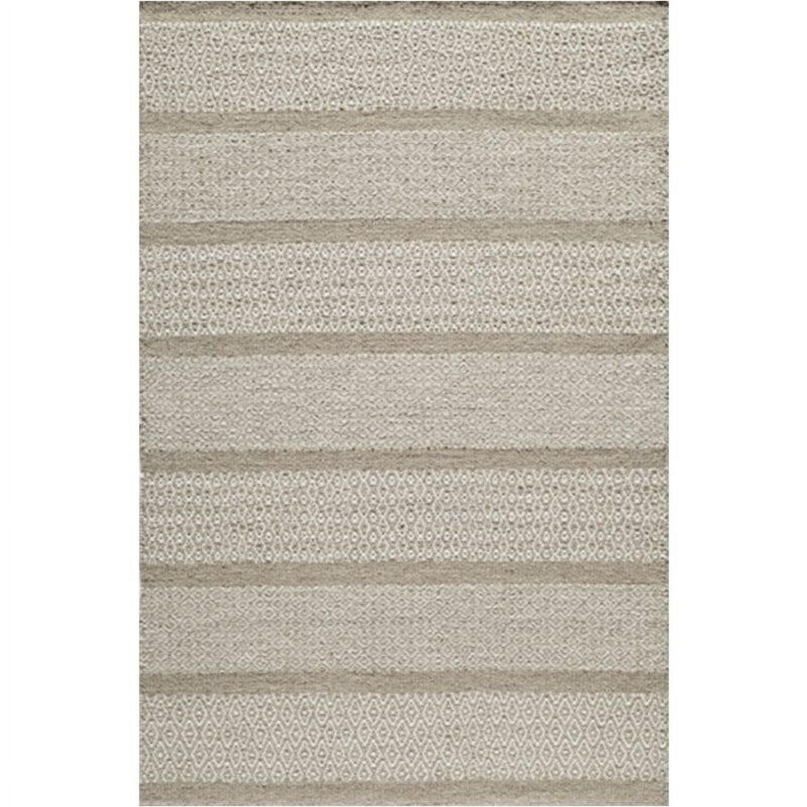 Momeni  Mesa Hand Woven Wool Contemporary Striped Area Rug Beige 3'6" x 5'6" 4' x 6' Accent, Indoor