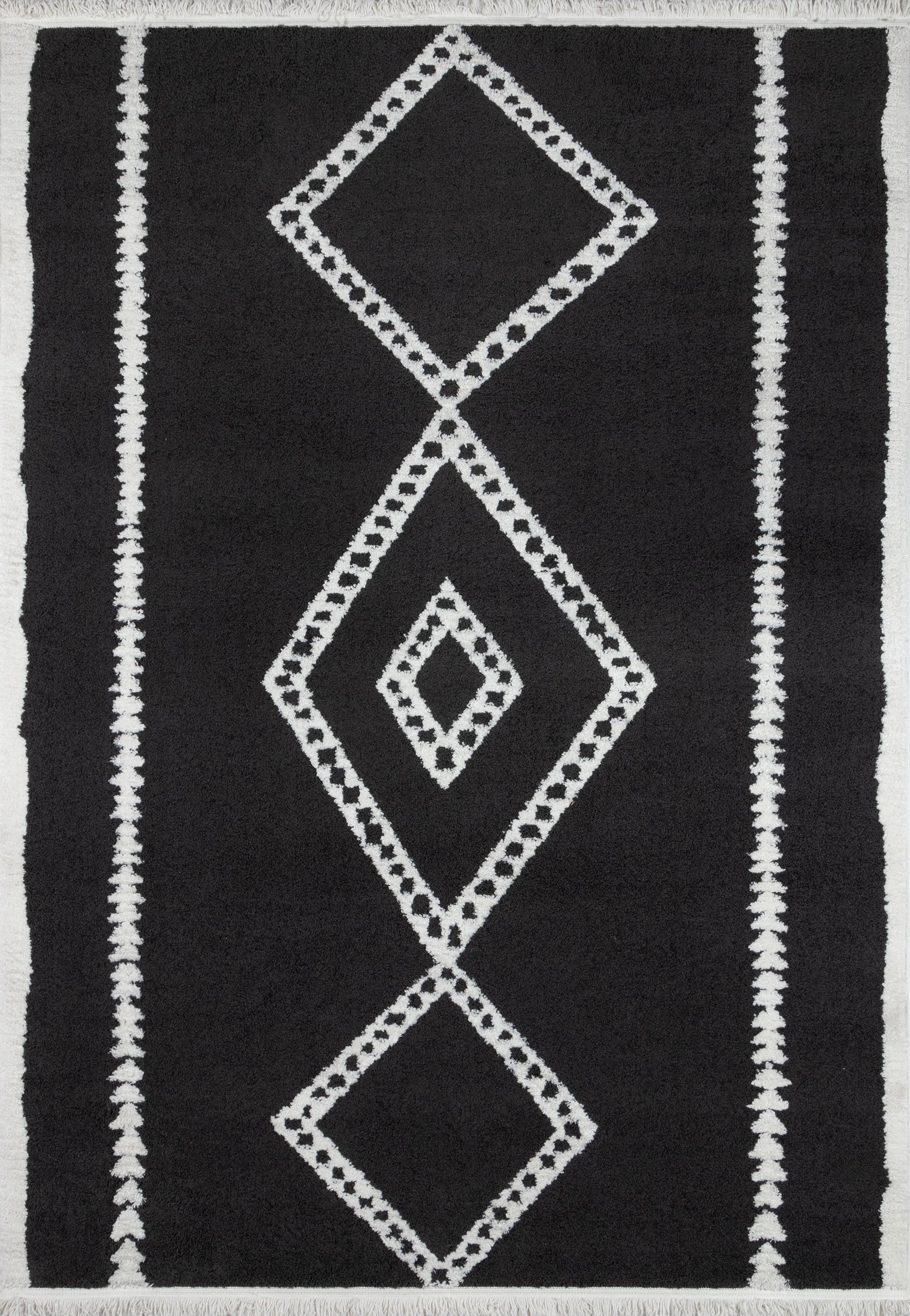 Momeni Monaco Geometric Polyester Black Area Rug 3'3" X 5'