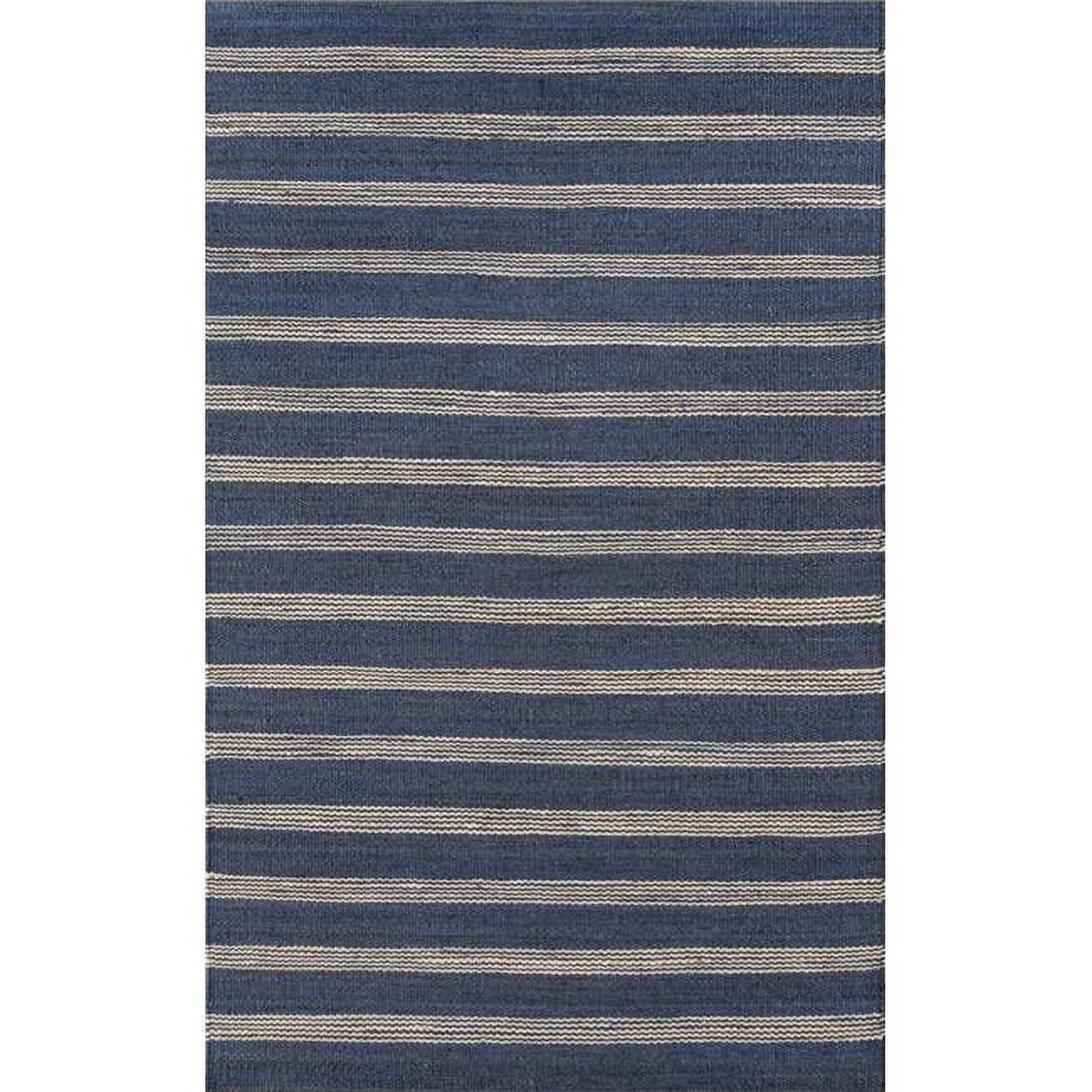 Handmade Navy Stripe 5' x 7' Jute Area Rug