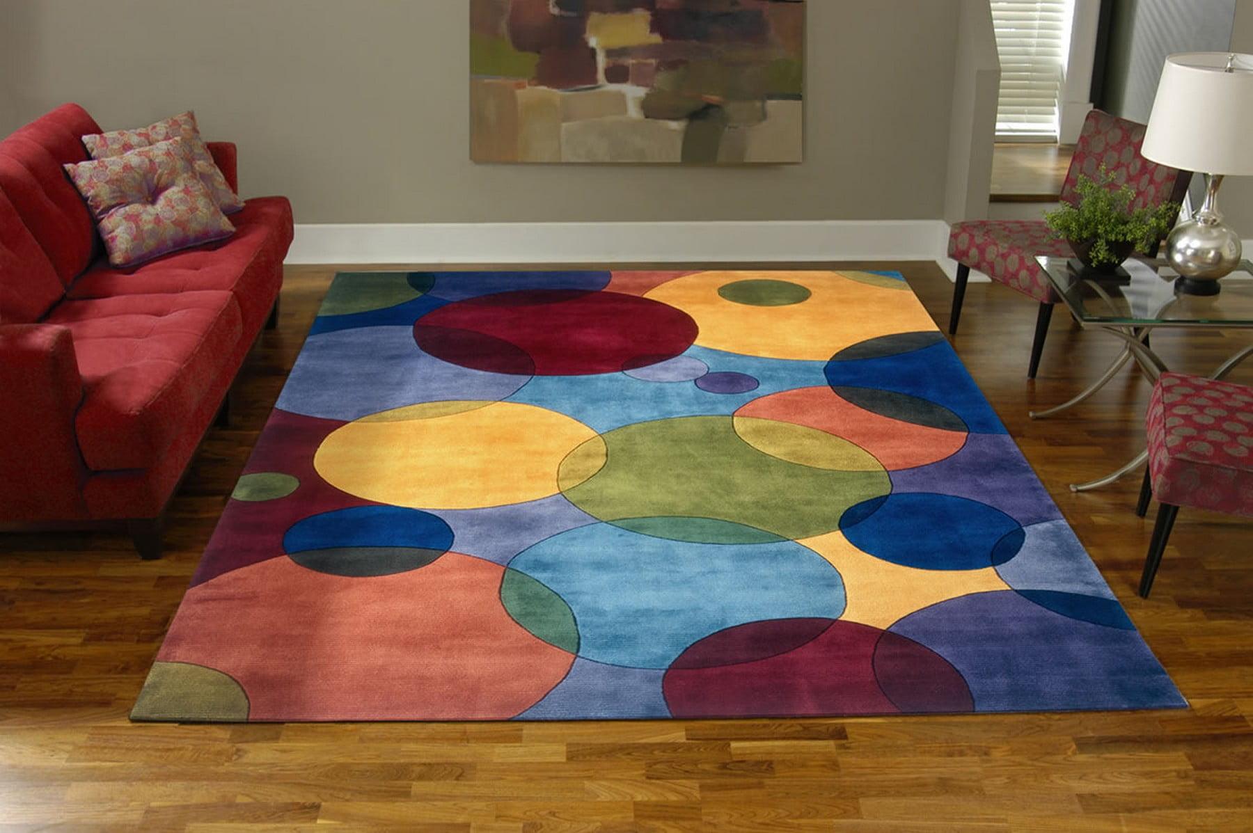 Beucher Abstract Handmade Tufted Wool Blue/Red/Green/Yellow Area Rug