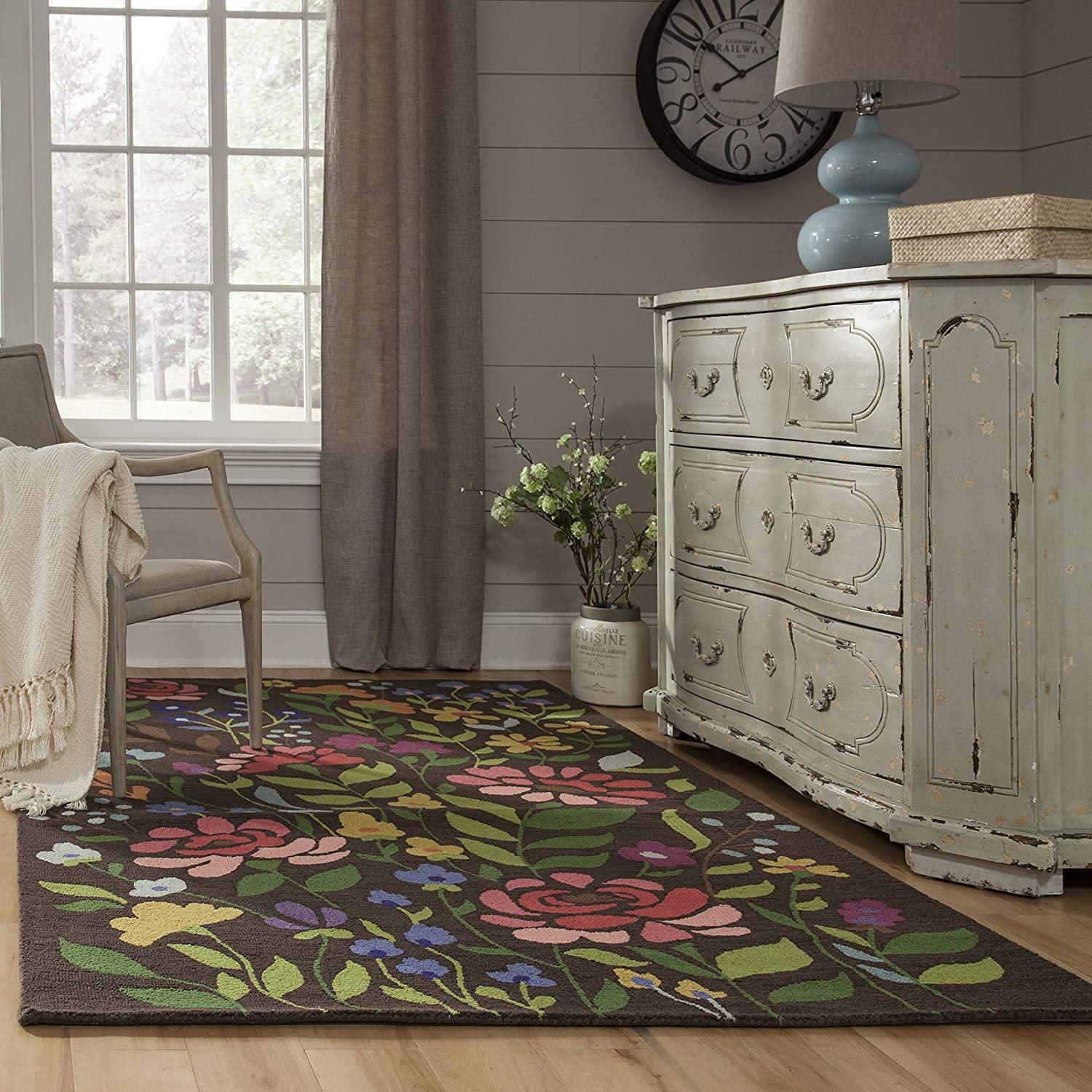 Floral Tufted Wool Rug