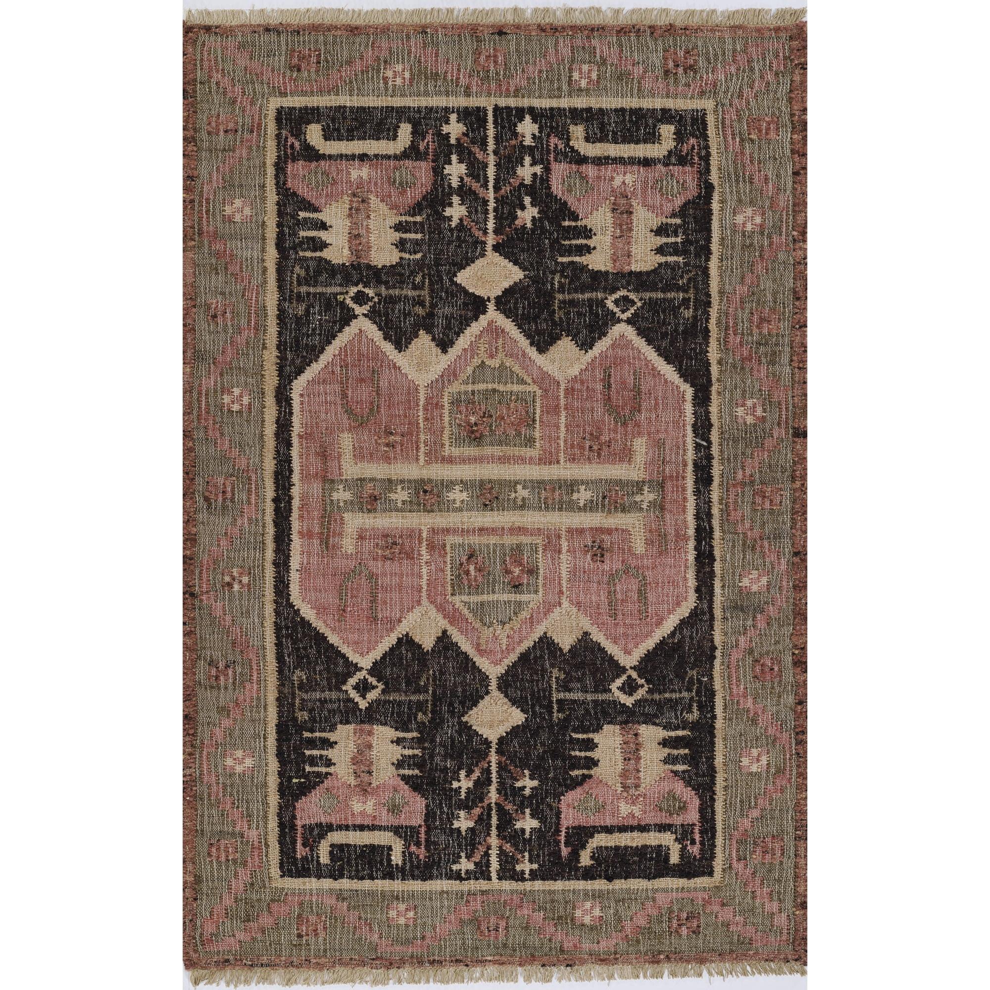 Handwoven Multi-Color Wool and Jute Rectangular Rug