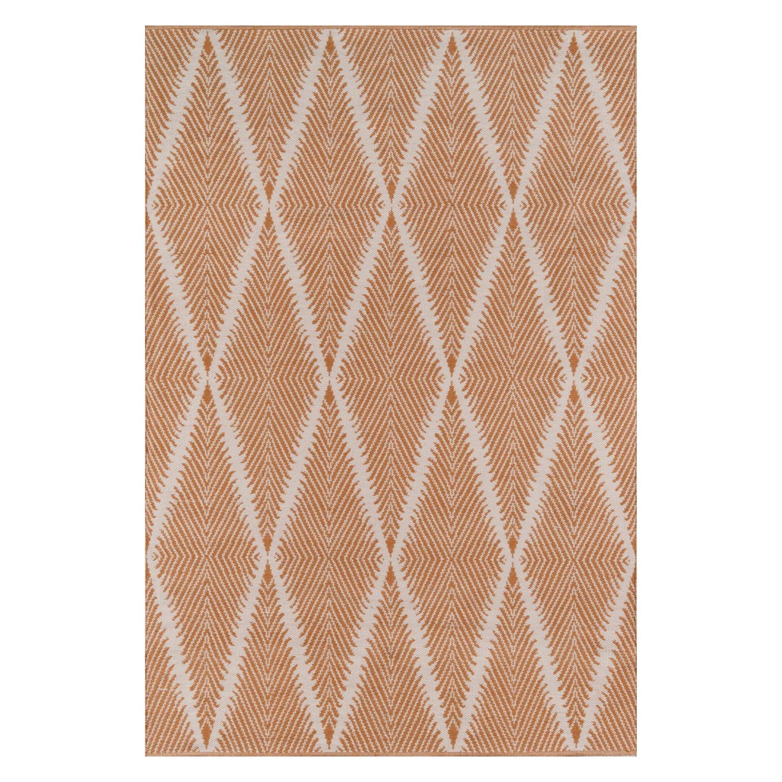 River Geometric Handmade Flatweave Orange Area Rug