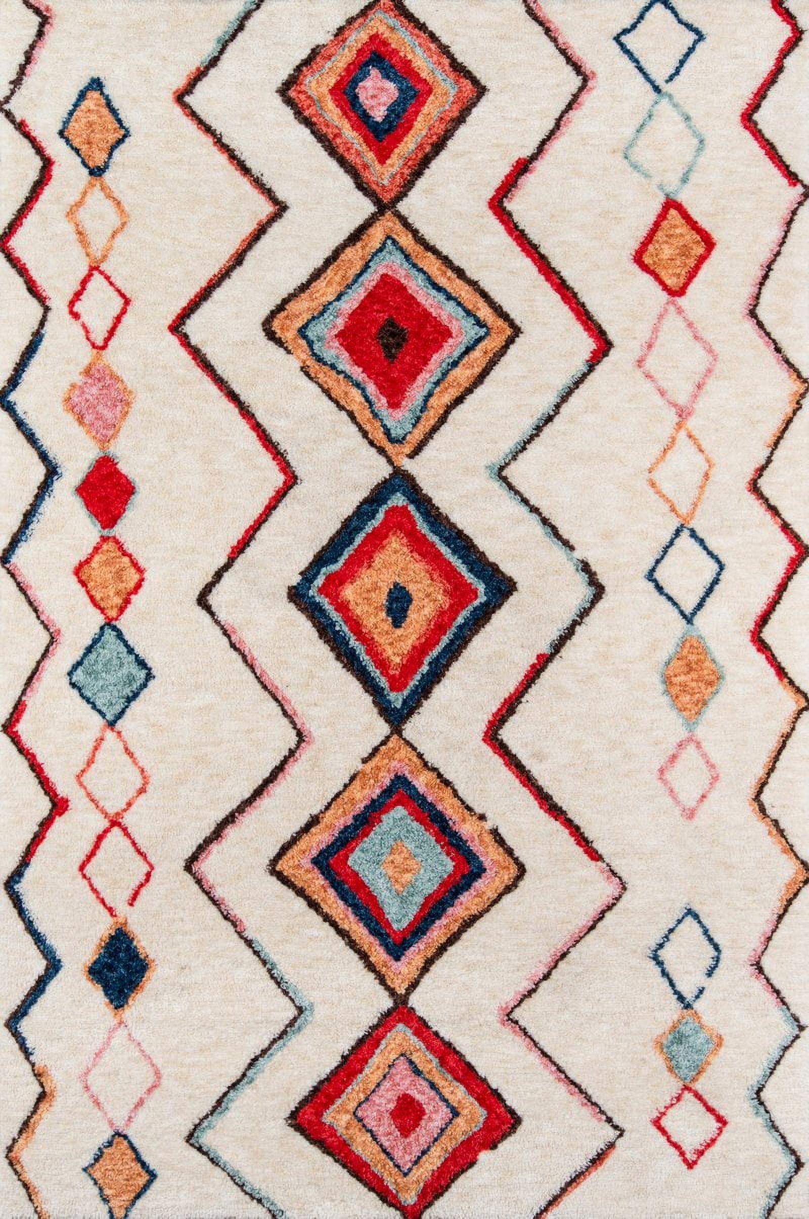 Novogratz Bungalow Olivia Tufted Red/Cream Rug
