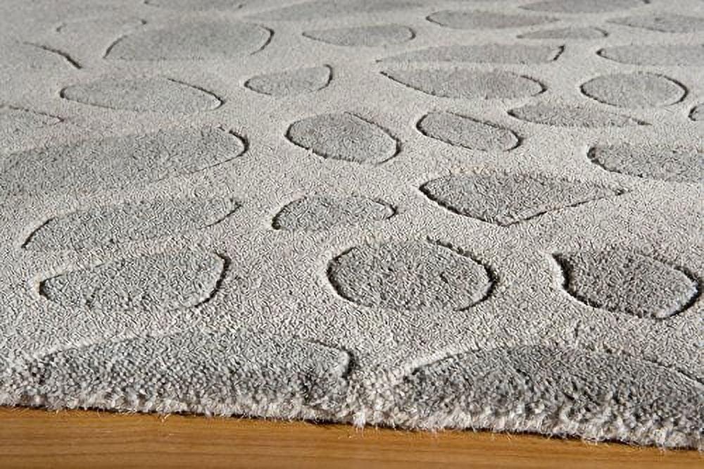Cobos Animal Print Handmade Tufted Wool Silver Area Rug