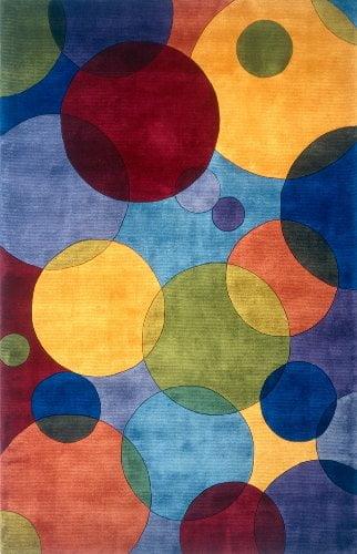 Beucher Abstract Handmade Tufted Wool Blue/Red/Green/Yellow Area Rug