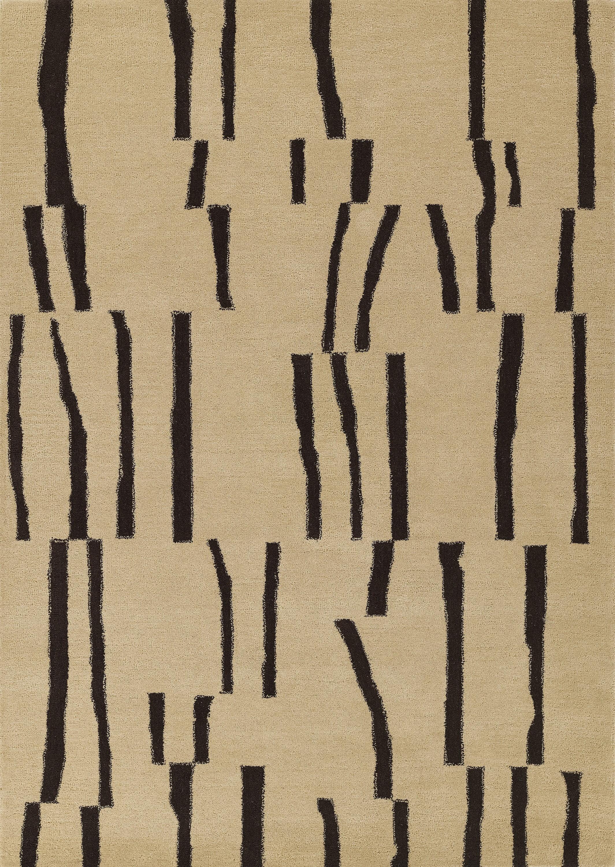 Momeni 8'x10' Simba Safari Handtufted Area Rug Ivory: Wool, Geometric Pattern, Medium Pile, Indoor, Rectangle