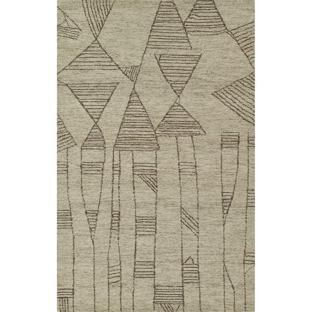 Momeni 5'x8' Teppe Geometric Handtufted Area Rug Gray: Wool, Low Pile, Indoor, Rectangle, Classic Pattern
