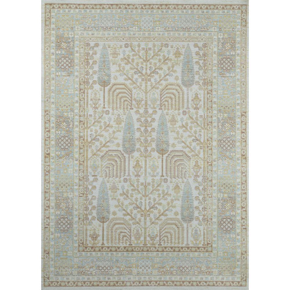 5'3"x7'3" Isabella Matilda Area Rug Ivory - Momeni: Bohemian Chevron Pattern, Medium Pile, Indoor Use
