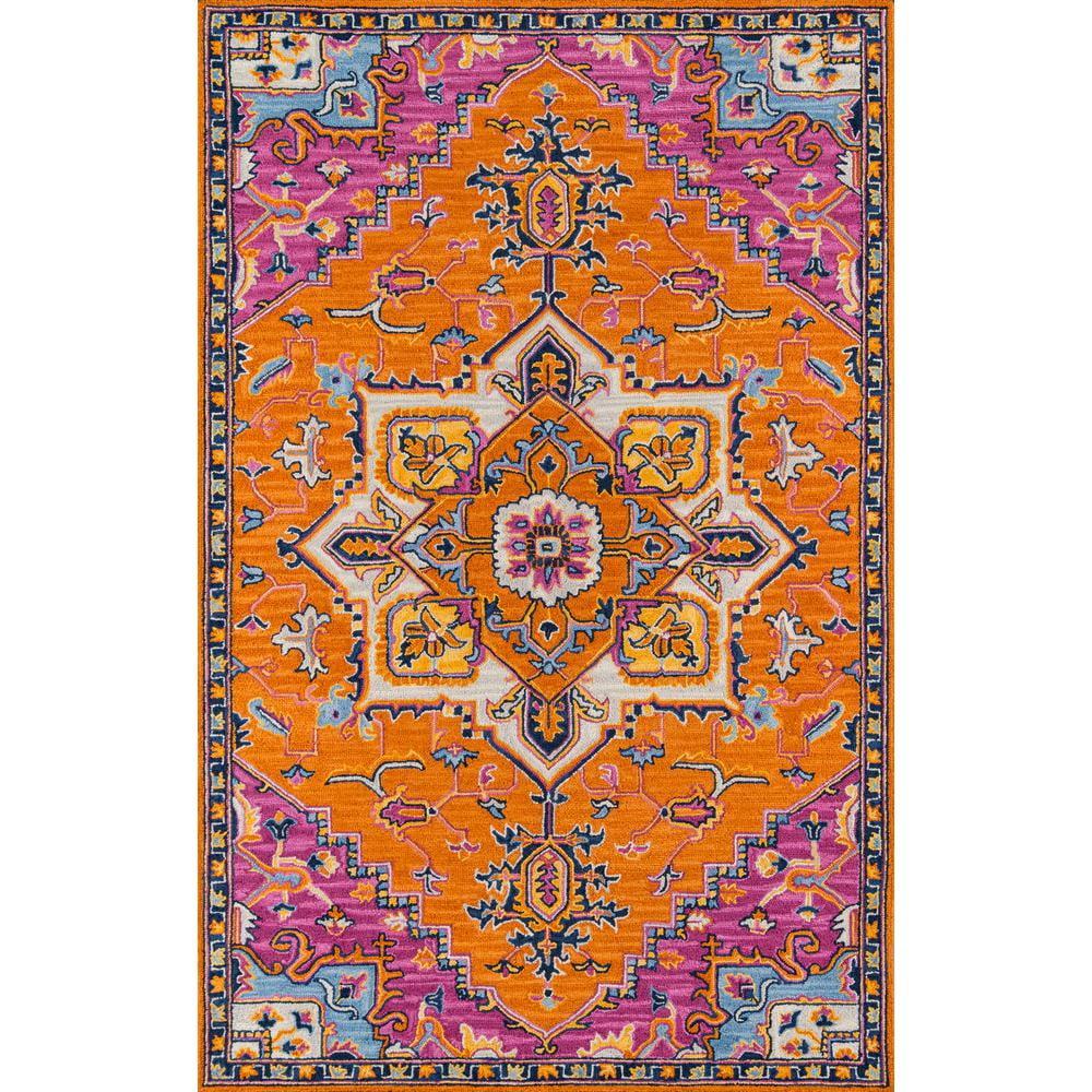2'x3' Medallion Tufted Accent Rug Orange - Momeni: Wool, Traditional Handmade Medium Pile, Indoor Use