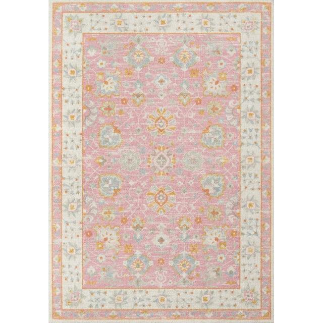 9'9"x12'6" Anatolia Riylnn Area Rug Pink - Momeni: Bohemian Floral Wool & Nylon, Low Pile, Indoor Use