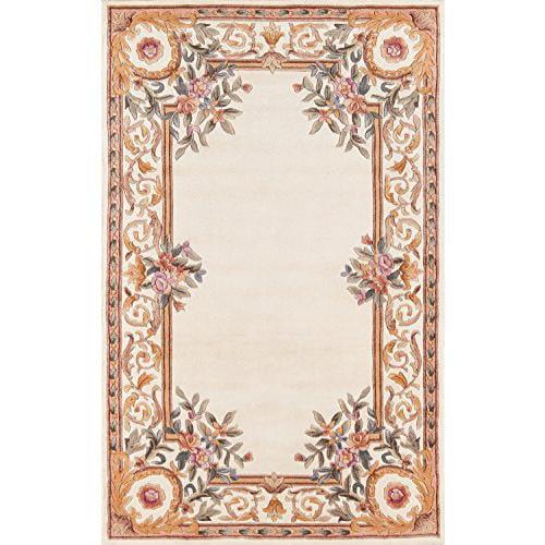 Momeni Transitional Round Area Rug, Ivory, 4' X 4' Round