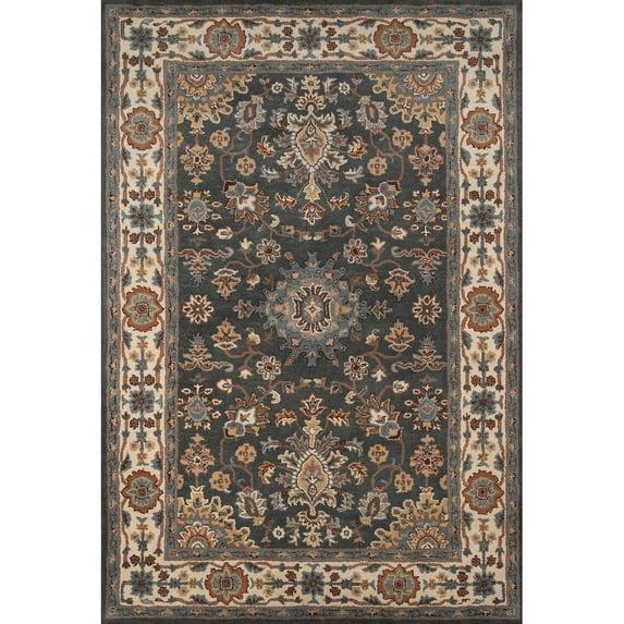 Momeni Tudor Hand Tufted Wool Traditional Area Rug 5' x 7'6" Latex Free 5' x 8' Indoor,Handmade Rectangle