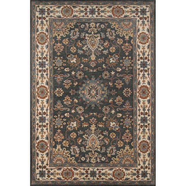 Momeni  Tudor Hand Tufted Wool Traditional Area Rug 5' x 7'6" Latex Free 5' x 8' Indoor,Handmade Rectangle
