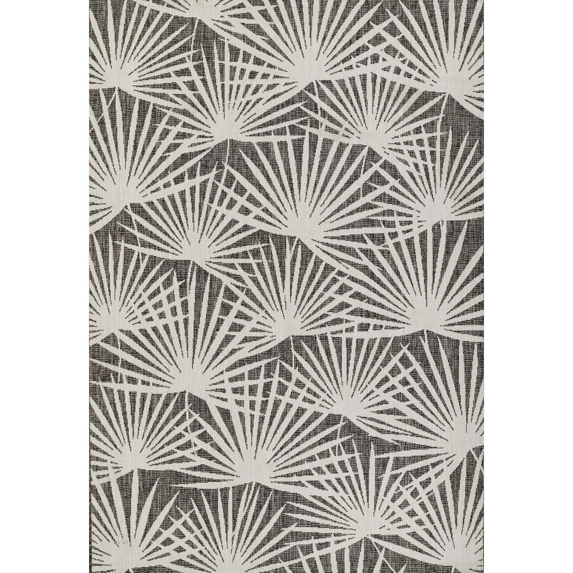 Villa Floral Gray/White Indoor / Outdoor Area Rug