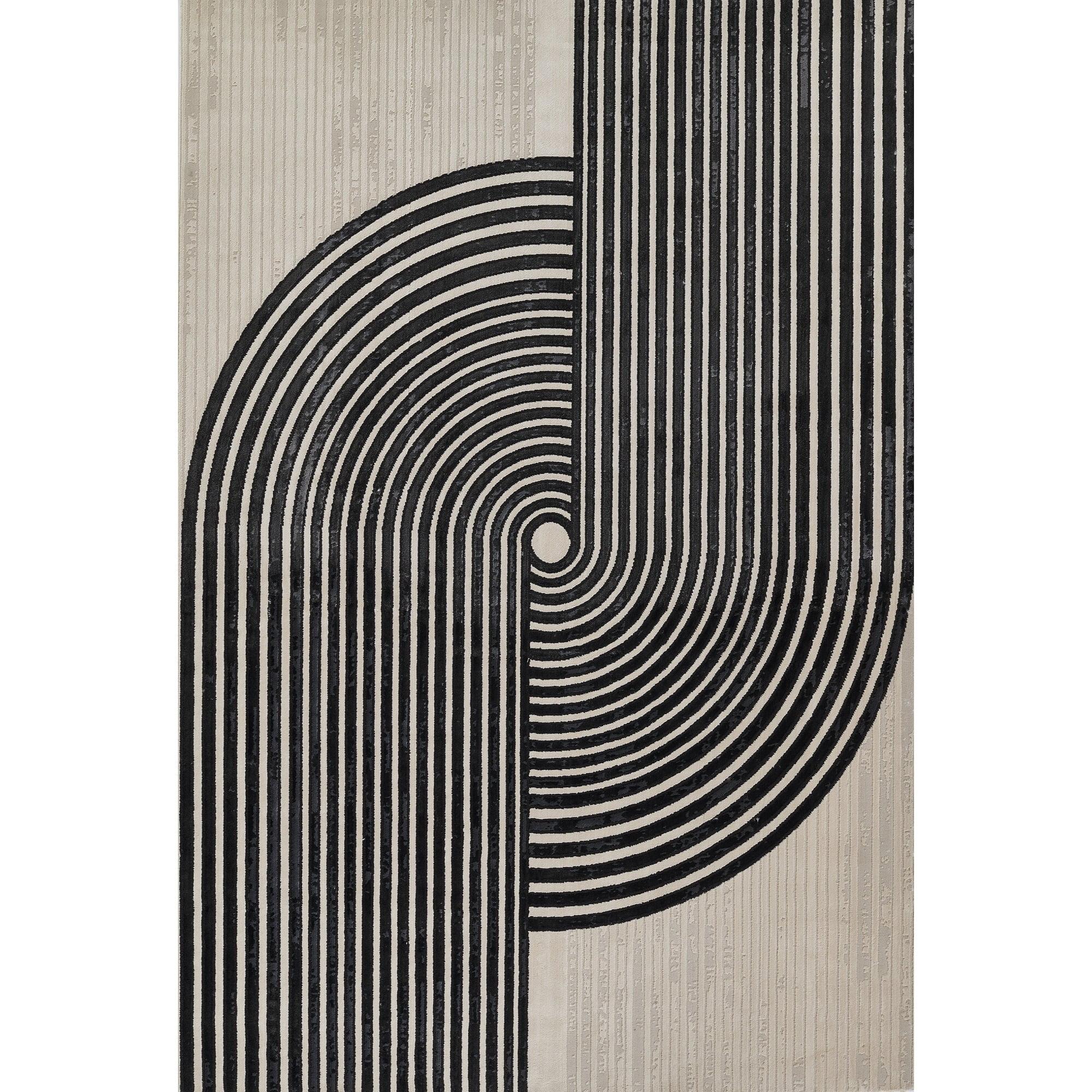 Momeni 7'10"x9'10" Xander Dean Machine Loomed Area Rug Ivory: Geometric Pattern, Low Pile, Indoor Use, Jute Backing