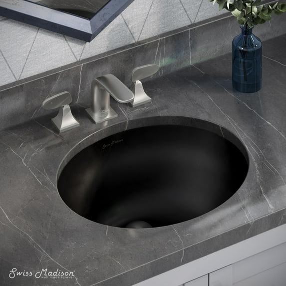 Monaco 19" Ceramic Undermount Bathroom Sink In Matte Black