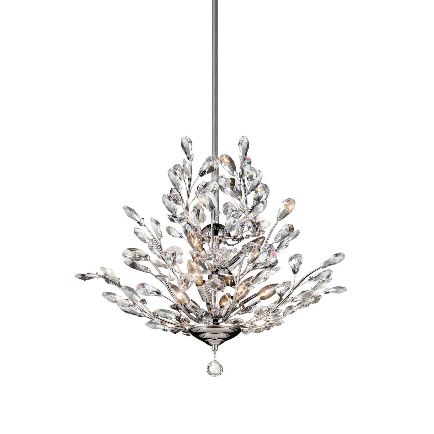 Elegant Monaco Crystal Chandelier with Polished Chrome Finish