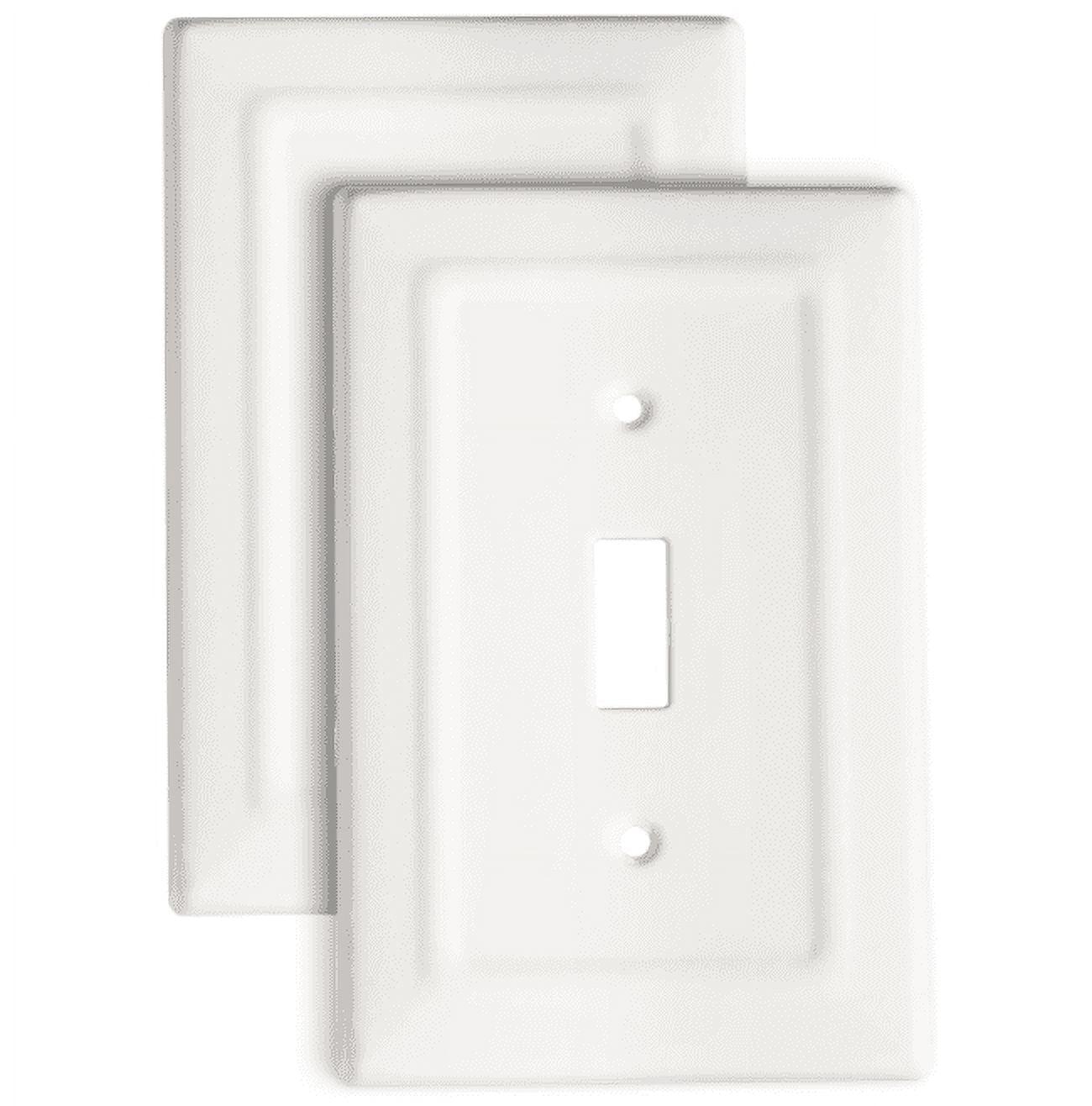 Classic White Metal 1-Gang Toggle Wall Plate Cover