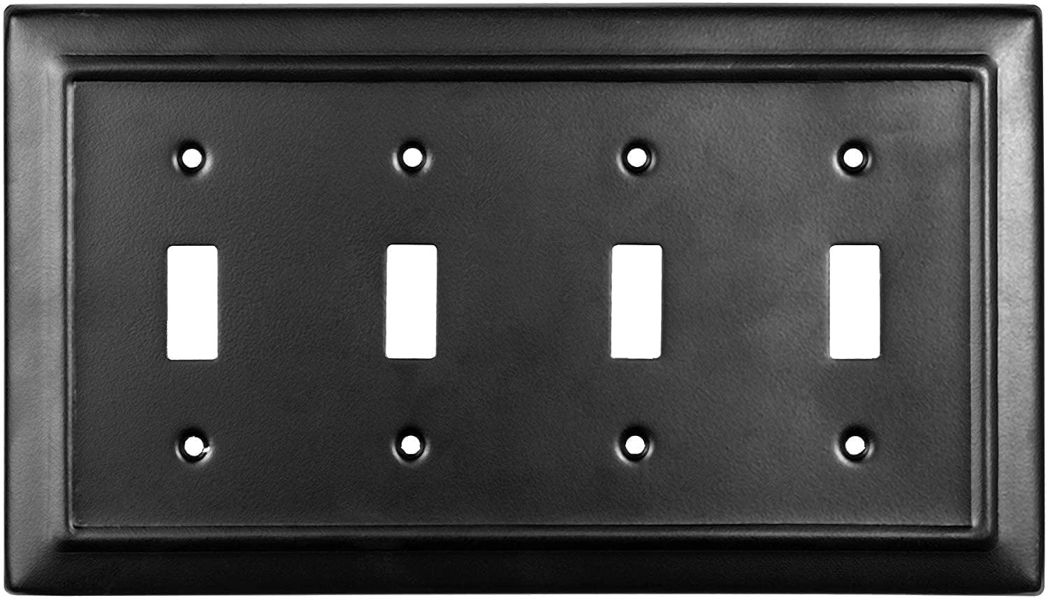 Architectural 4 - Gang Toggle Light Switch Standard Wall Plate