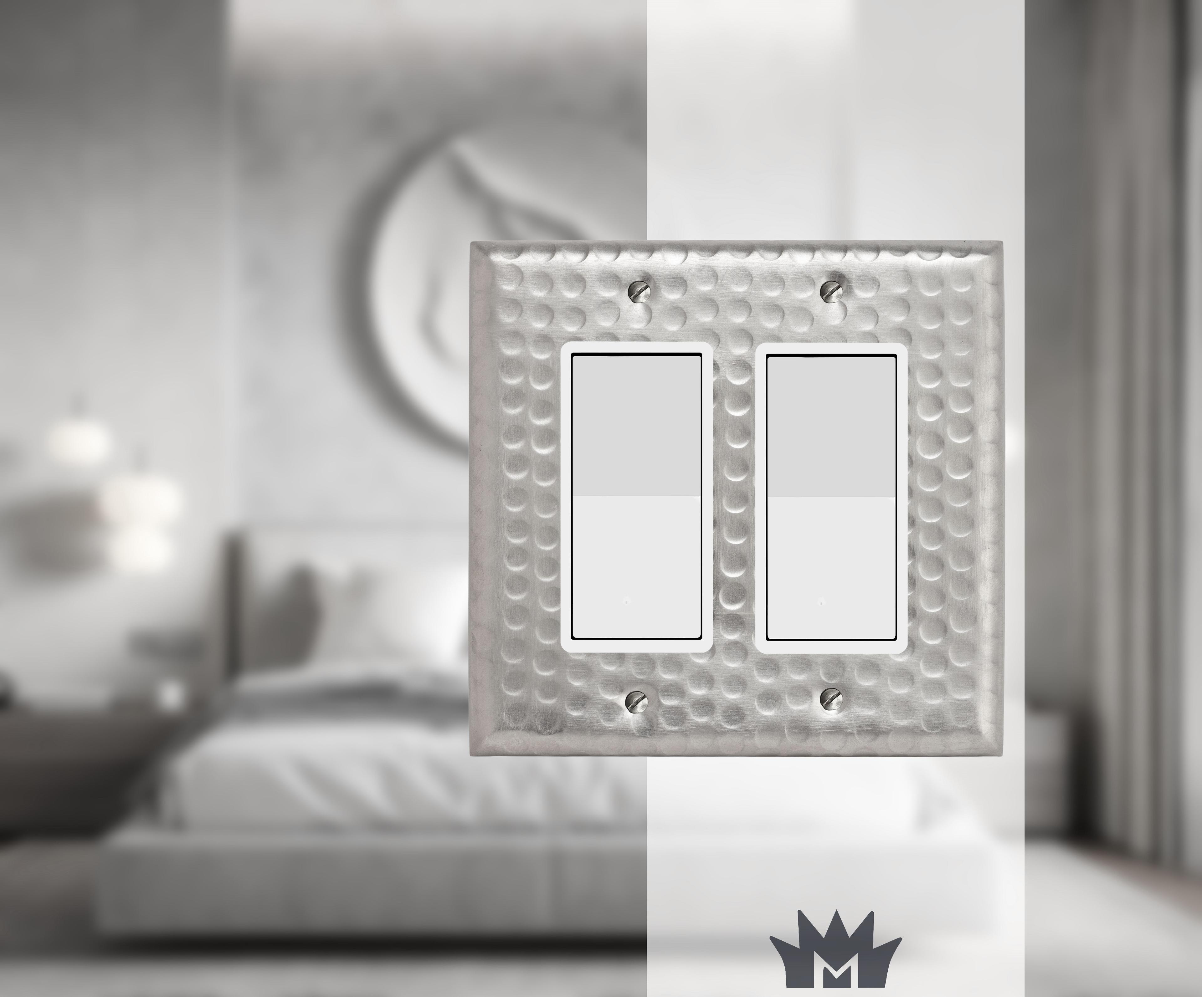 Hand Hammered 2 - Gang Rocker Standard Wall Plate