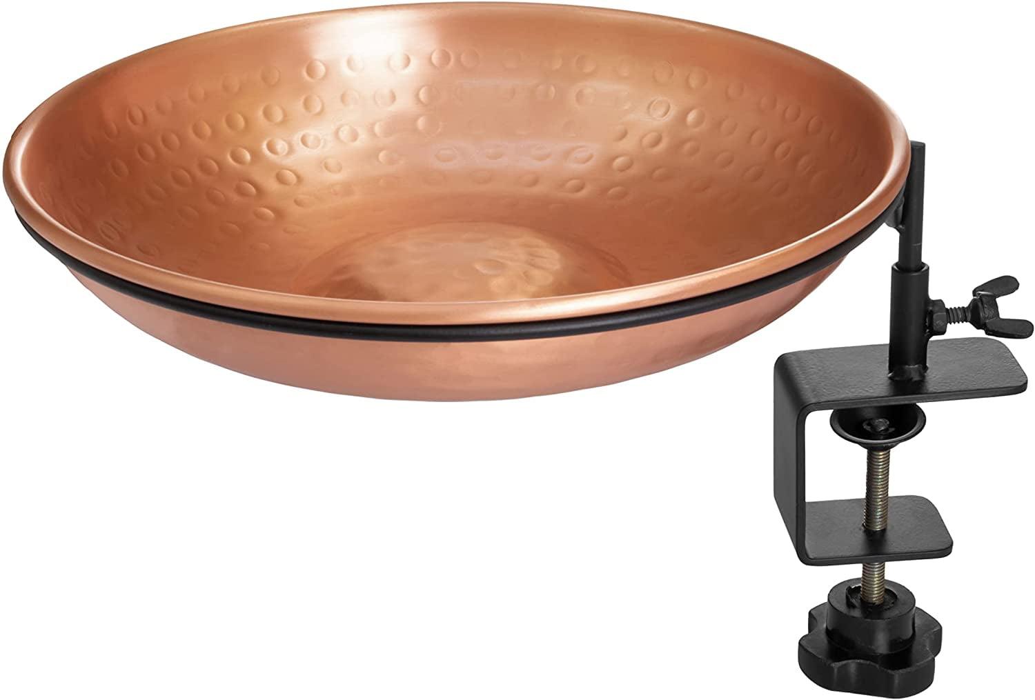 Pure Copper 11-Inch Deck Mounted Bird Bath