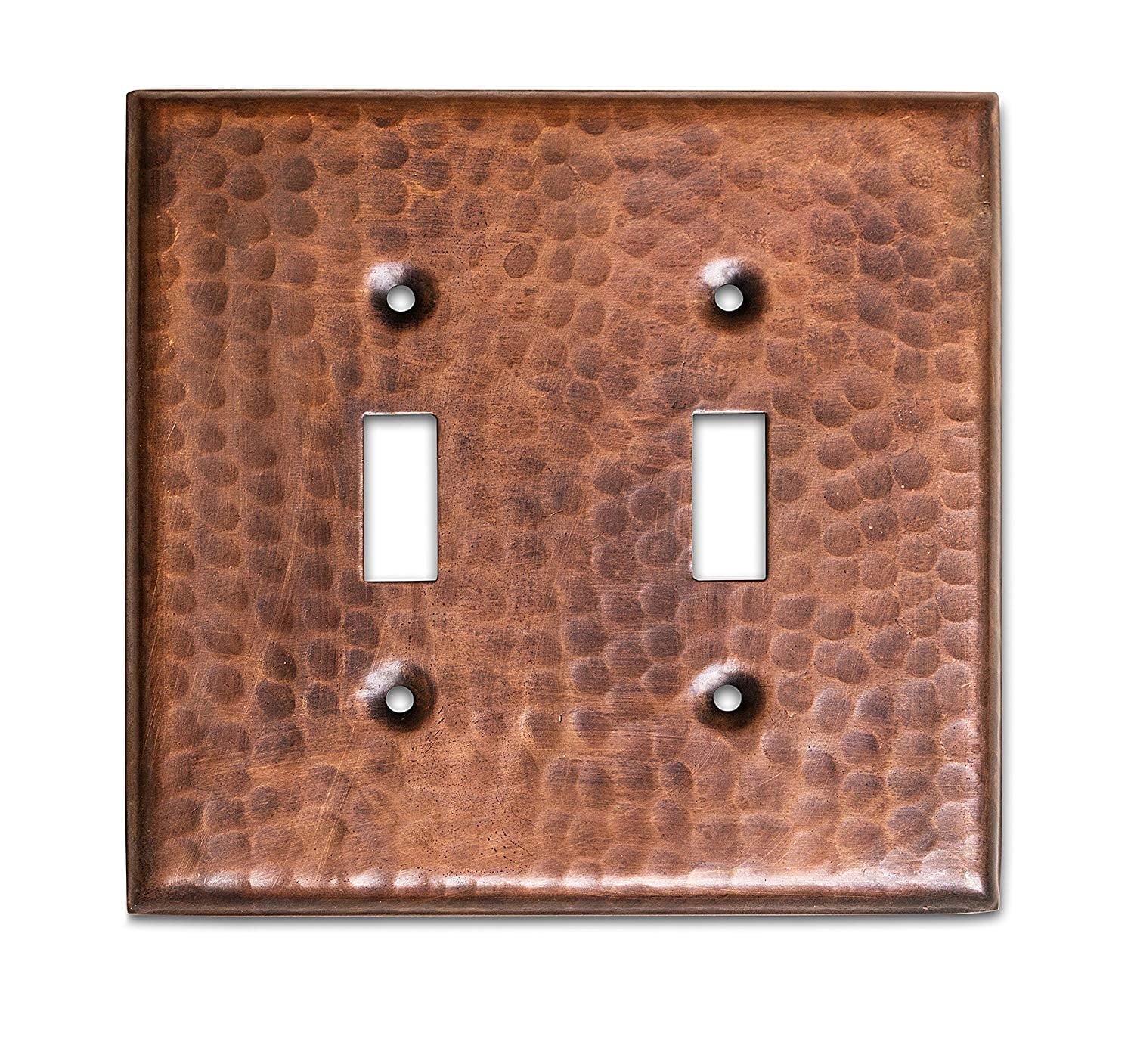 Hand Hammered 2 - Gang Toggle Light Switch Standard Wall Plate