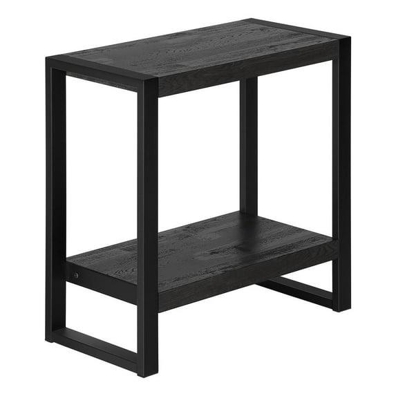 Monarch Specialties Accent Table Side End Nightstand Lamp Living Room Bedroom Metal Laminate Black Contemporary Modern