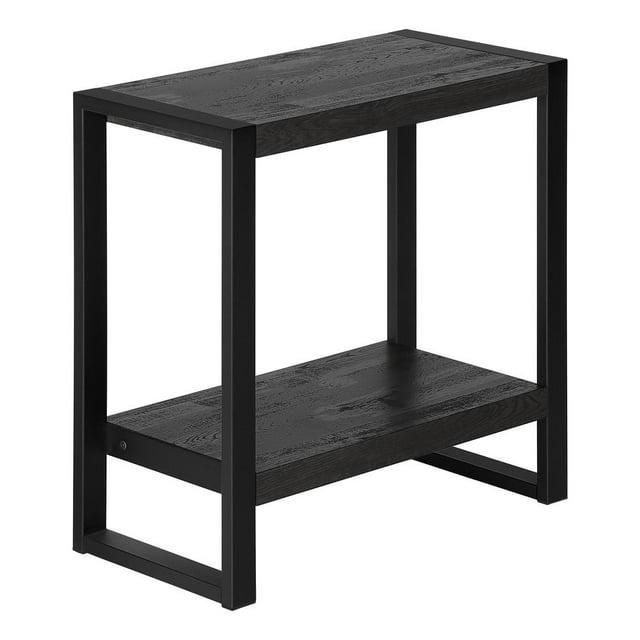 Monarch Specialties Accent Table Side End Nightstand Lamp Living Room Bedroom Metal Laminate Black Contemporary Modern